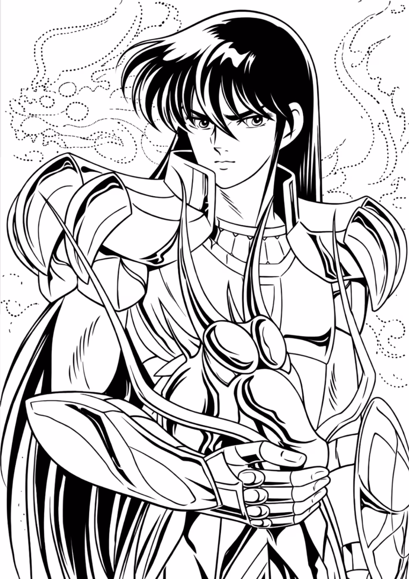 Exemplo de desenho de Cavaleiros do Zodíaco para colorir