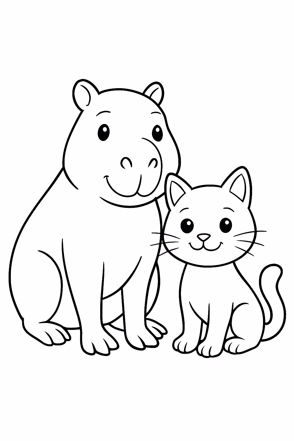Exemplo de desenho de Capivaras para colorir