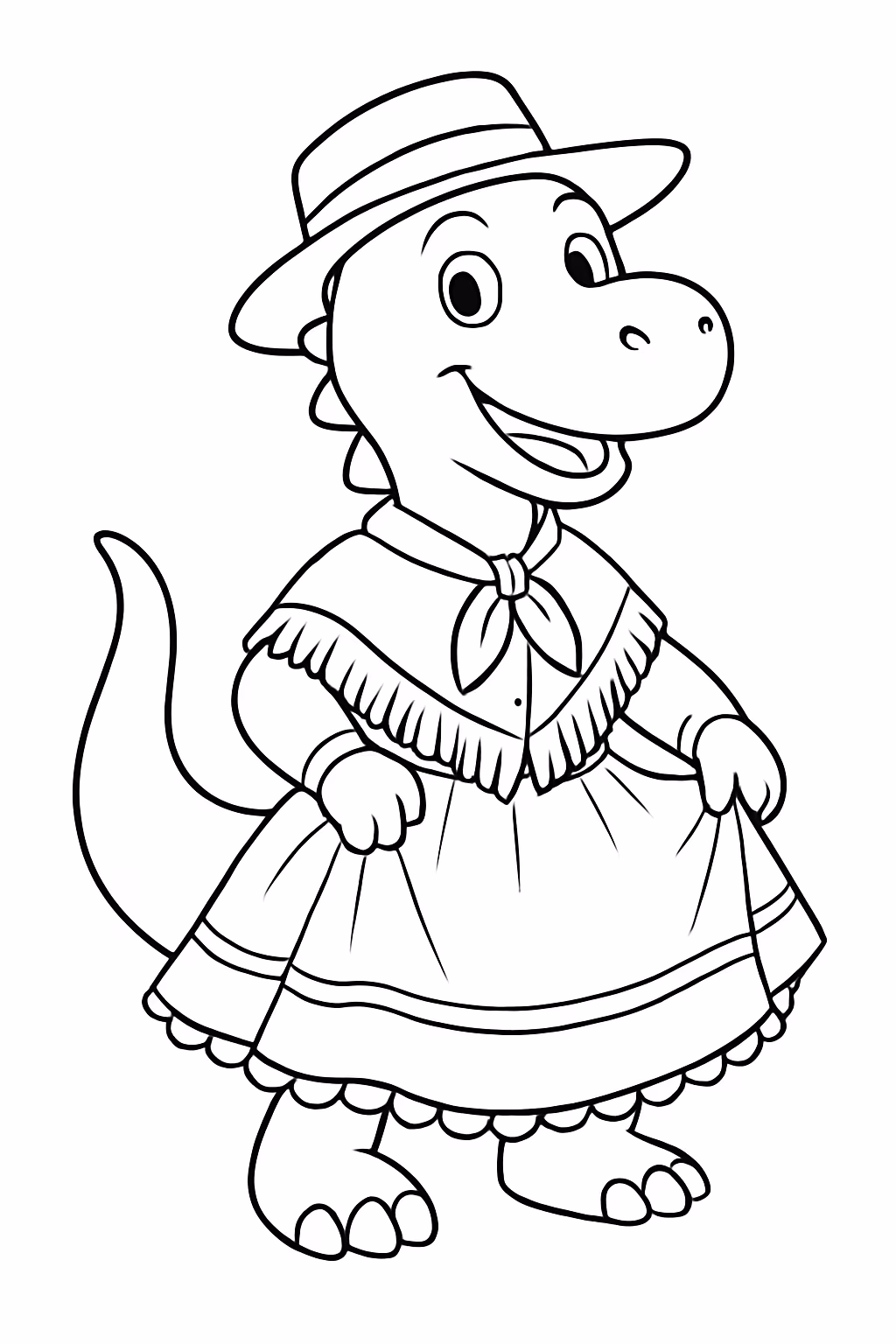 Exemplo de desenho de Vestidos para colorir