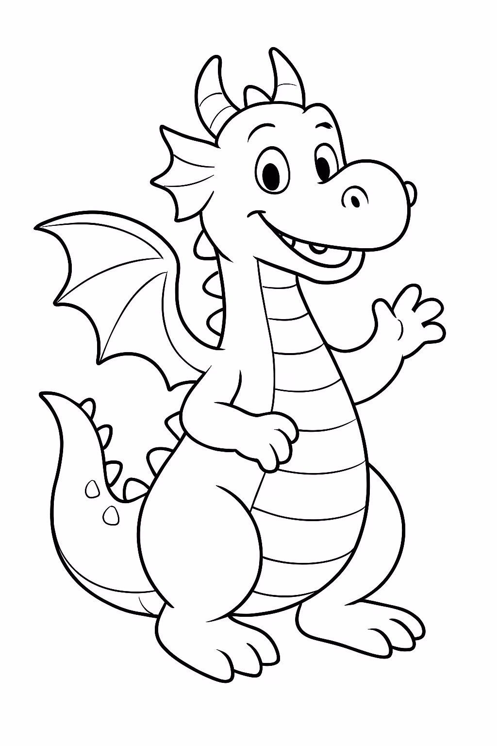 Exemplo de desenho de Dragões para colorir