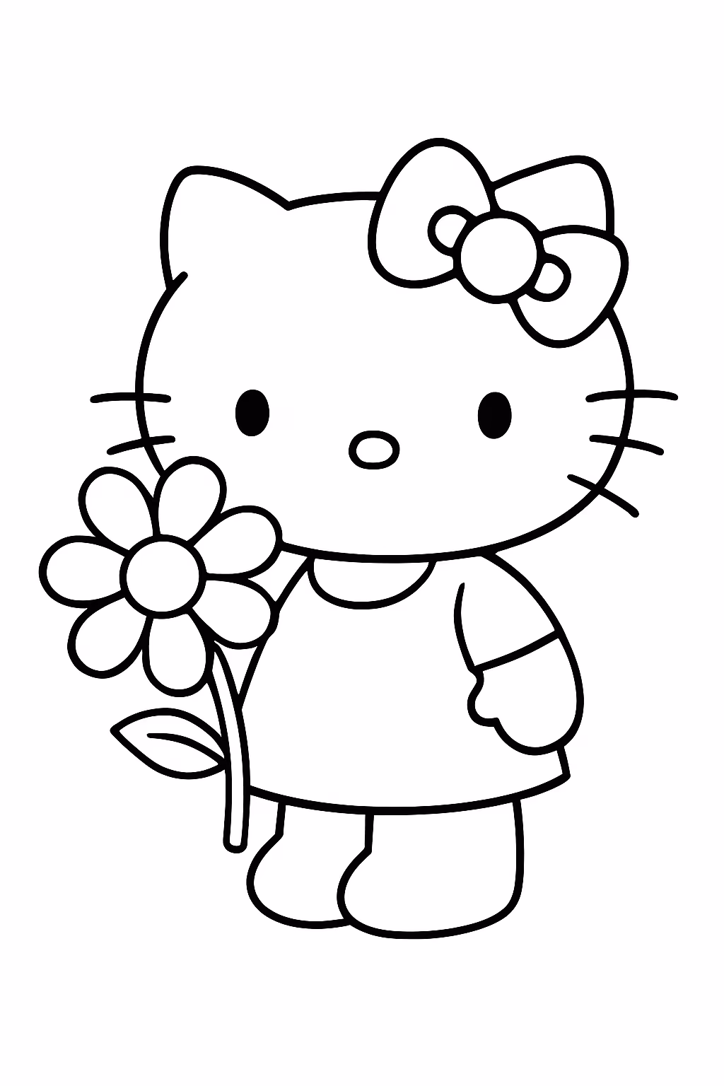Exemplo de desenho de Hello Kitty para colorir