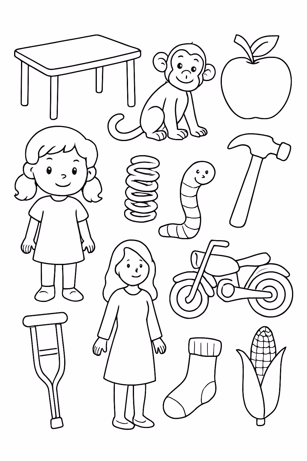 Exemplo de desenho de Macacos para colorir