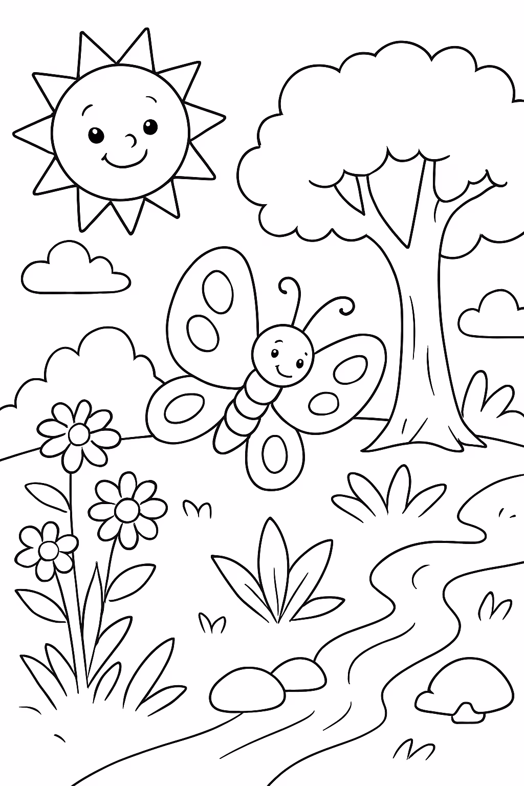Exemplo de desenho de Natureza para colorir