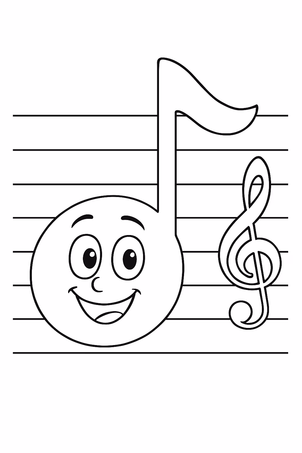 Exemplo de desenho de Música para colorir