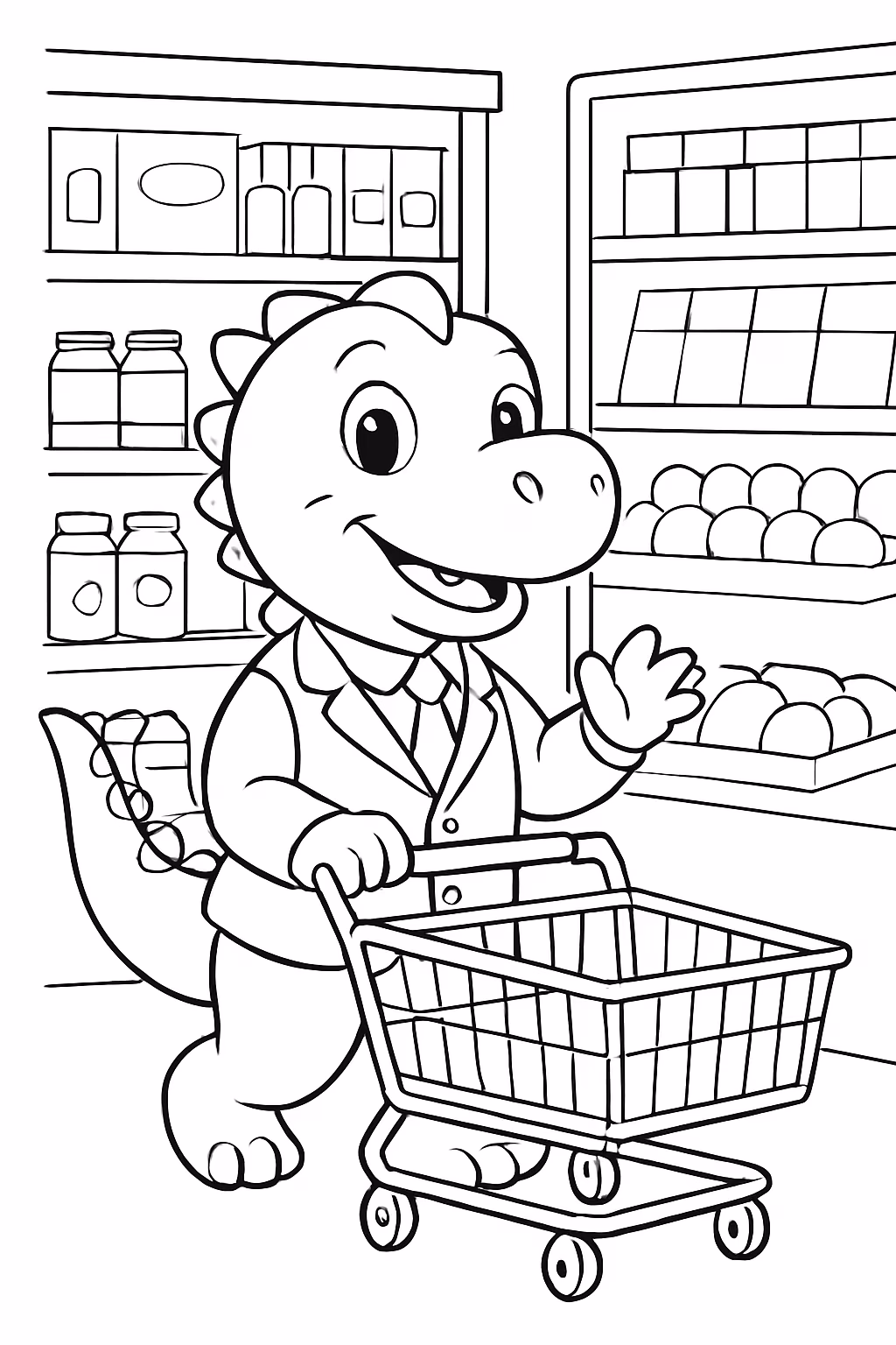 Exemplo de desenho de Dinossauros para colorir