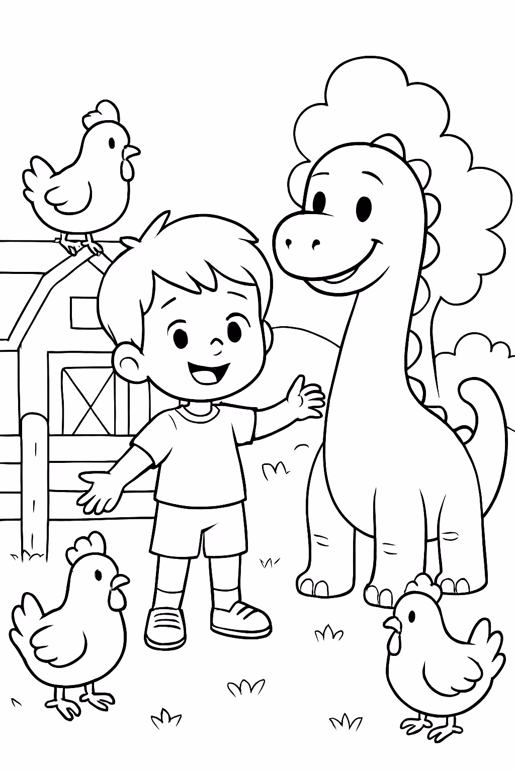 Exemplo de desenho de Meninos para colorir