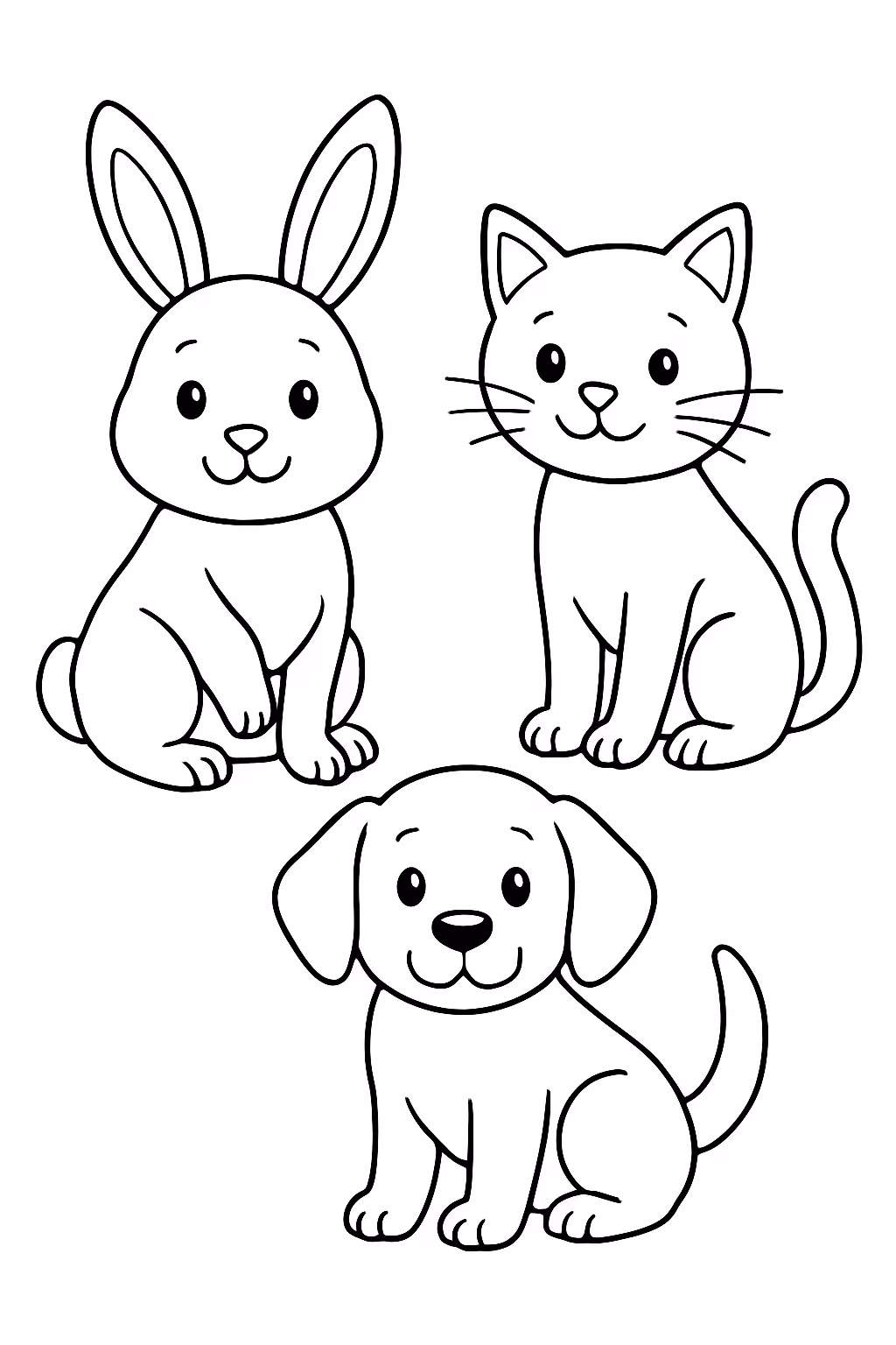 Exemplo de desenho de Cachorros para colorir