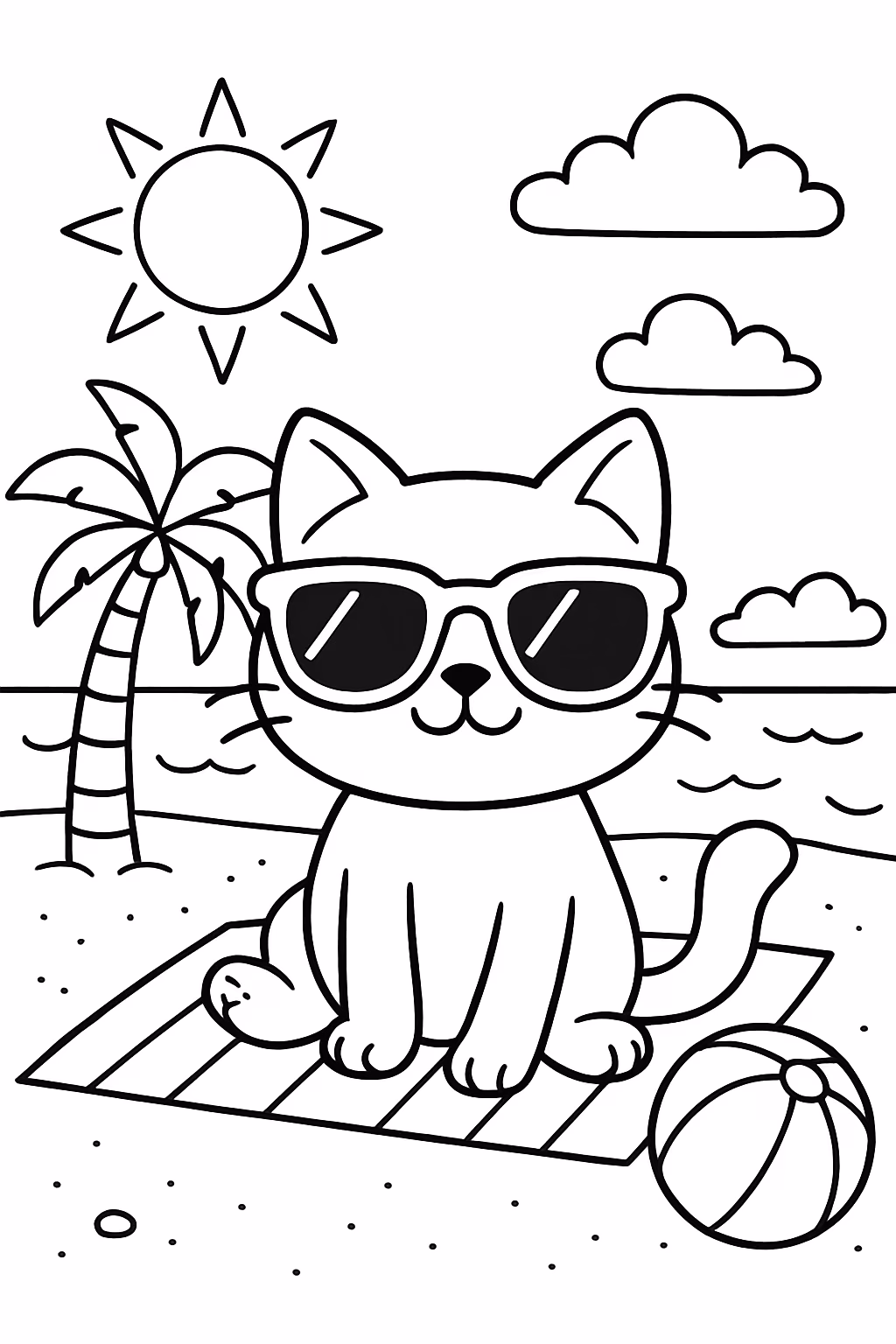 Exemplo de desenho de Gatos para colorir