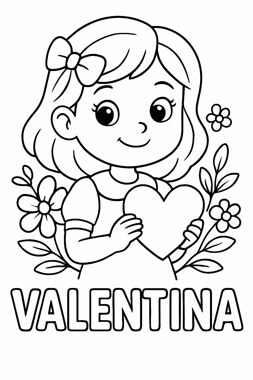Exemplo de desenho de Corações para colorir
